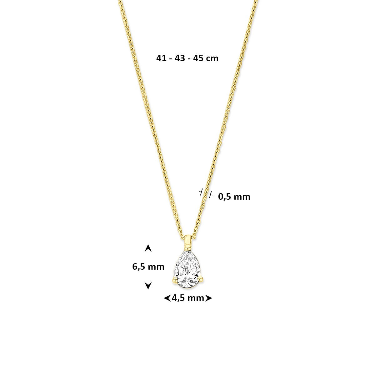 Collar de oro de 14k con diamante cultivado en laboratorio