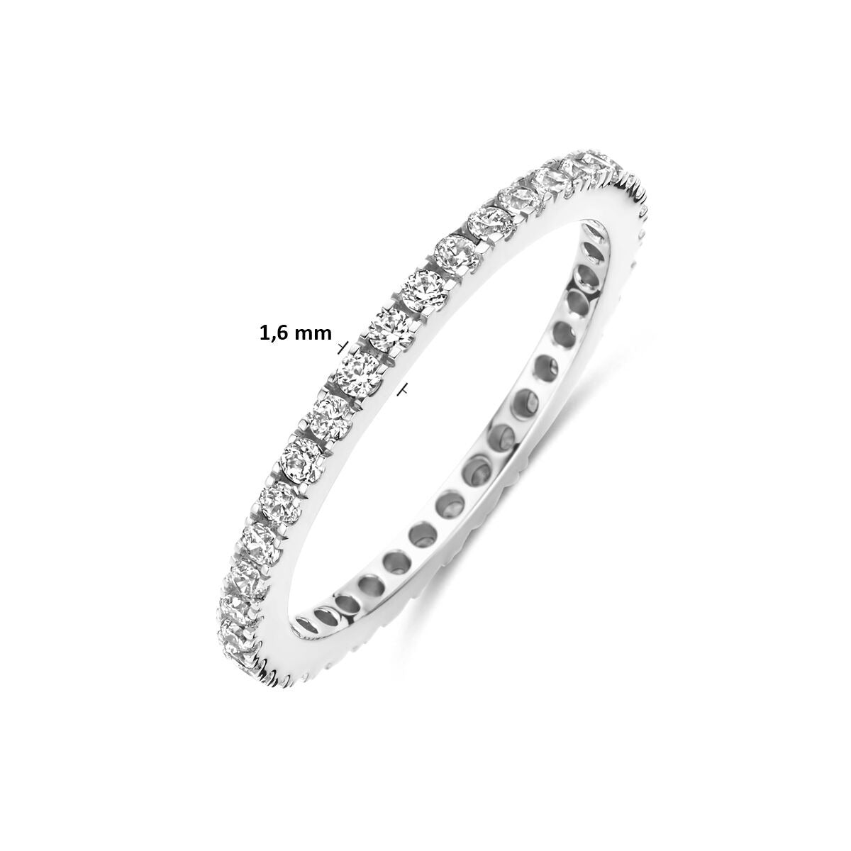 Anillo de plata 925 rodiado con circonitas