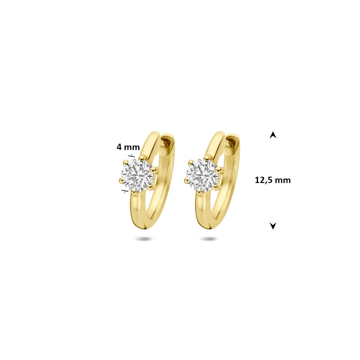 Aros de oro de 14k con diamante cultivado en laboratorio