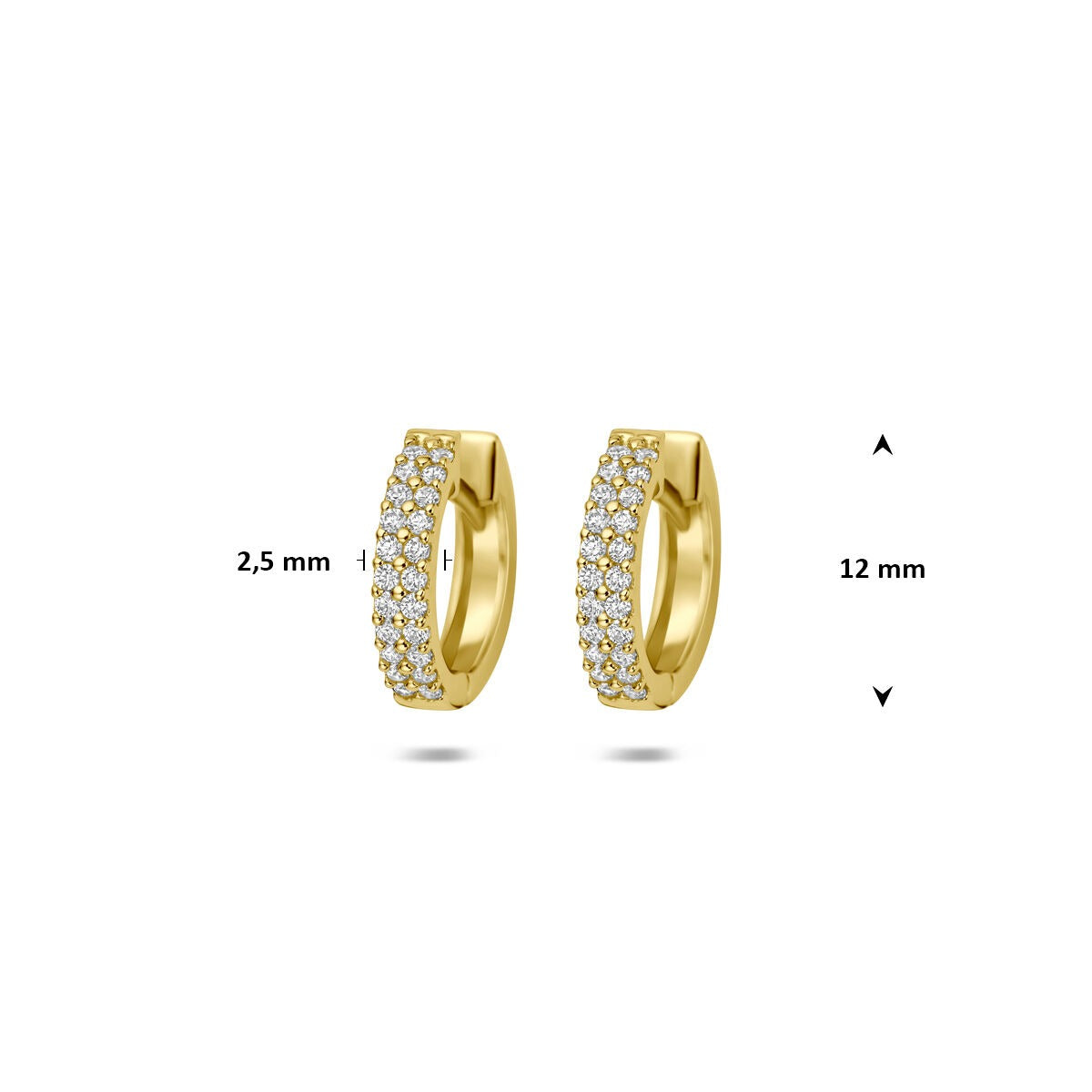 Aros de oro amarillo de 14k con circonitas