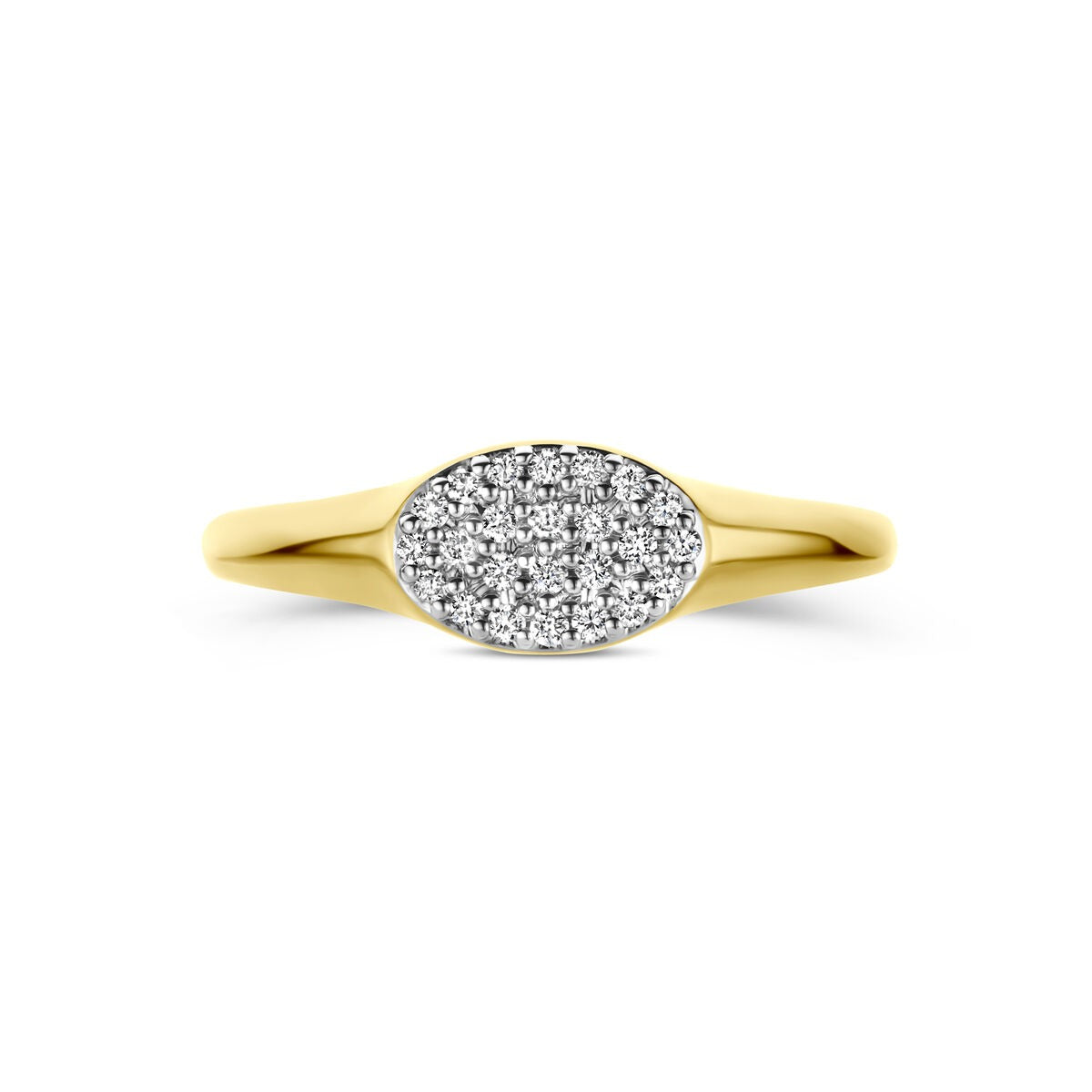 anillo de oro amarillo de 14k con diamante cultivado en laboratorio