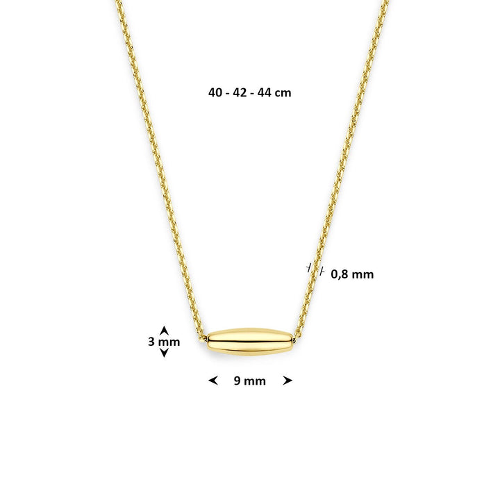 14k Geelgouden dames ketting met balkje
