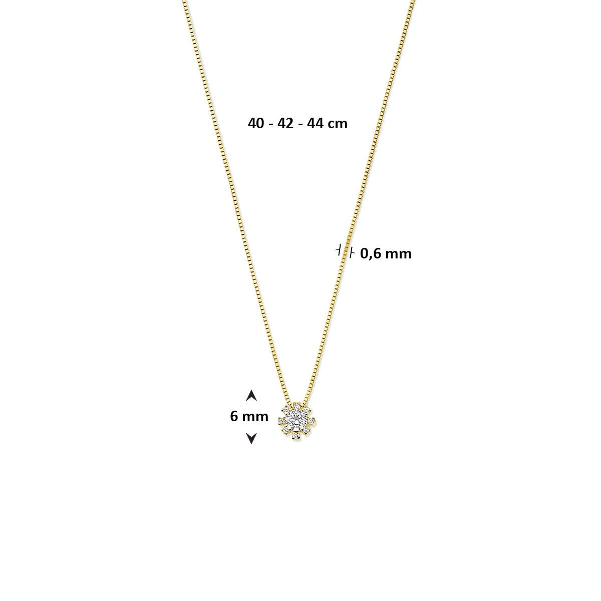 Collar de oro 14k con circonitas – Montaje de Entourage