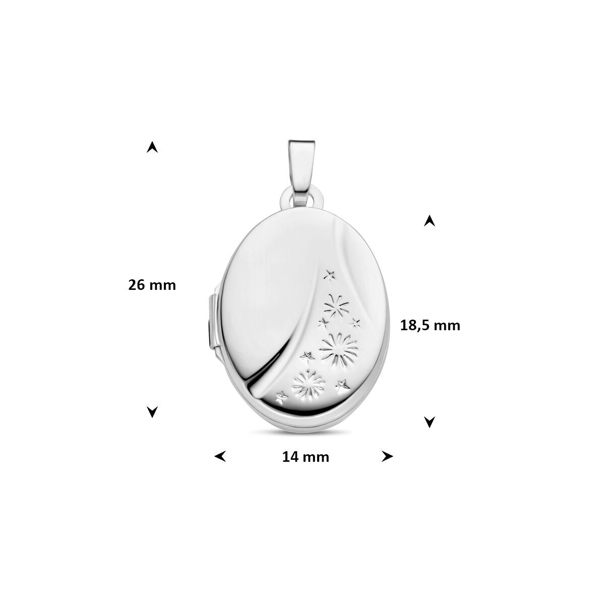 Medaillon de plata – ovalado rodiado plata 925