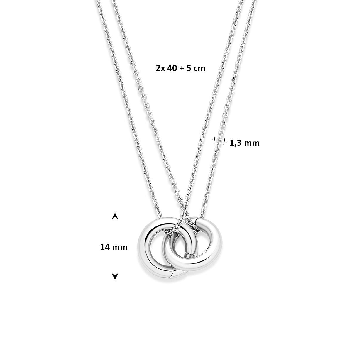 Collares de plata 925 Forever Connected 2x con conectores