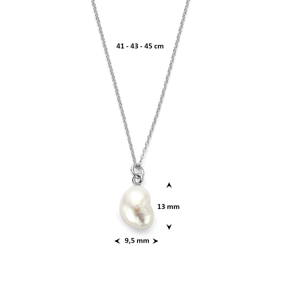 Collar de plata 925 chapado en oro con perla