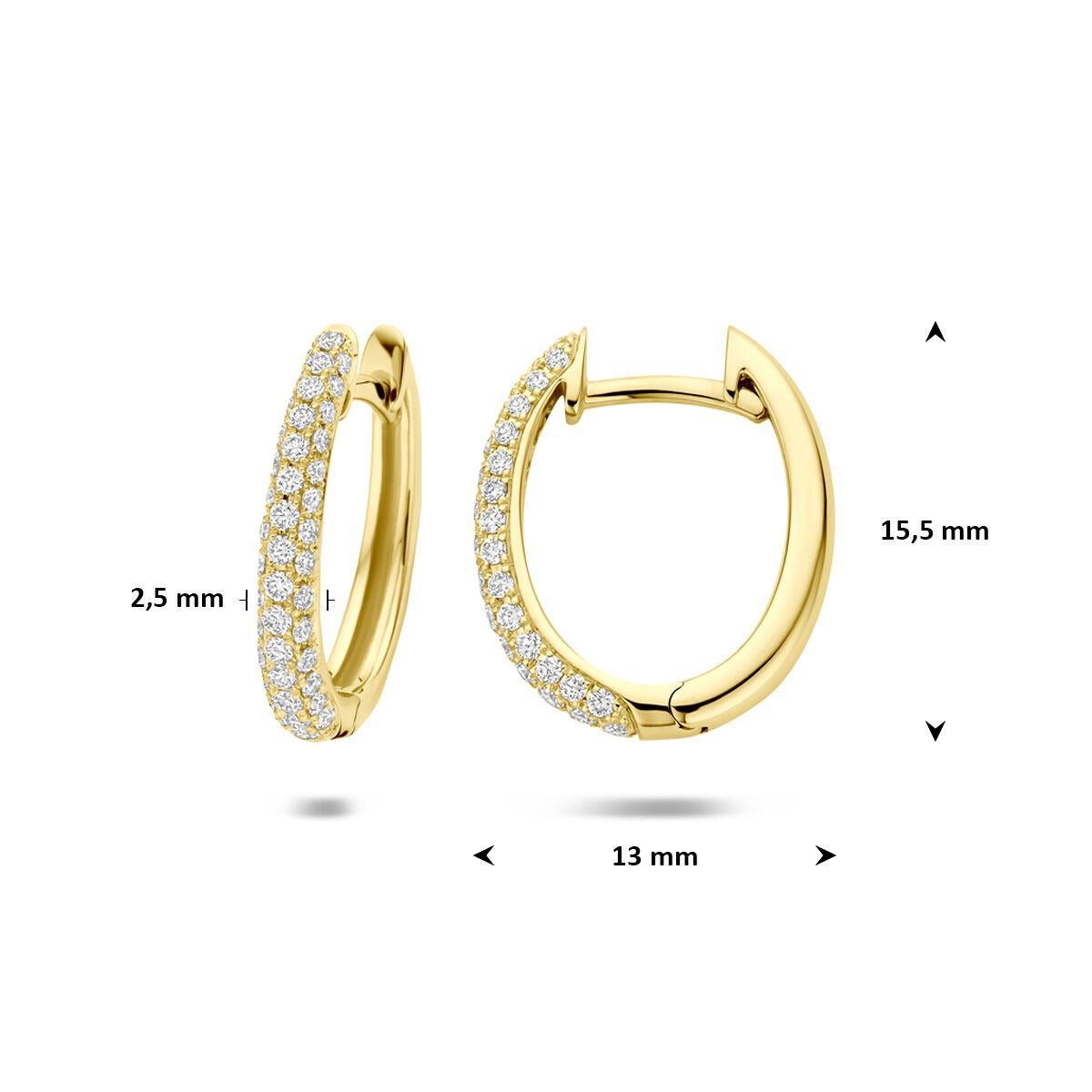 Aros de oro de 14k con diamante