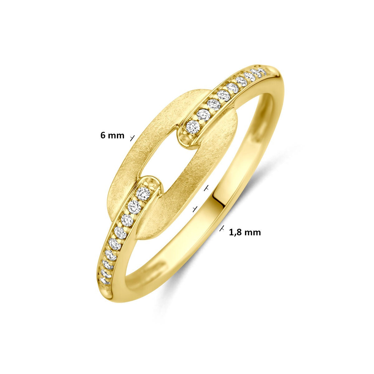 Anillo de mujer en oro amarillo de 14k con diamante 0.08ct h si