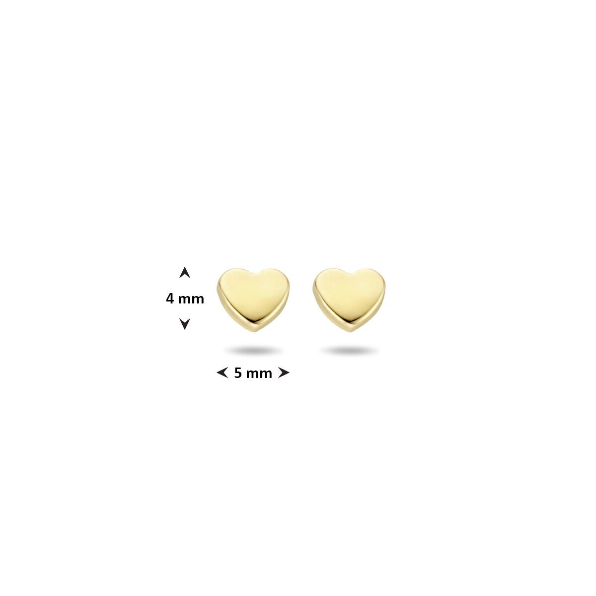 Pendientes de botón en oro amarillo de 9k con corazón abierto - de mujer