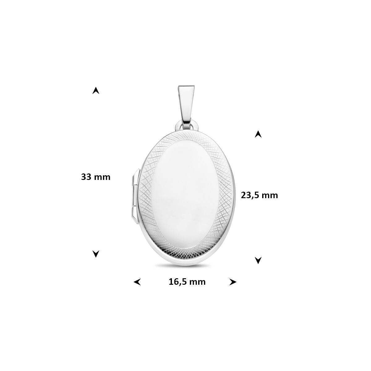 Medaillon de plata – ovalado rodiado plata 925