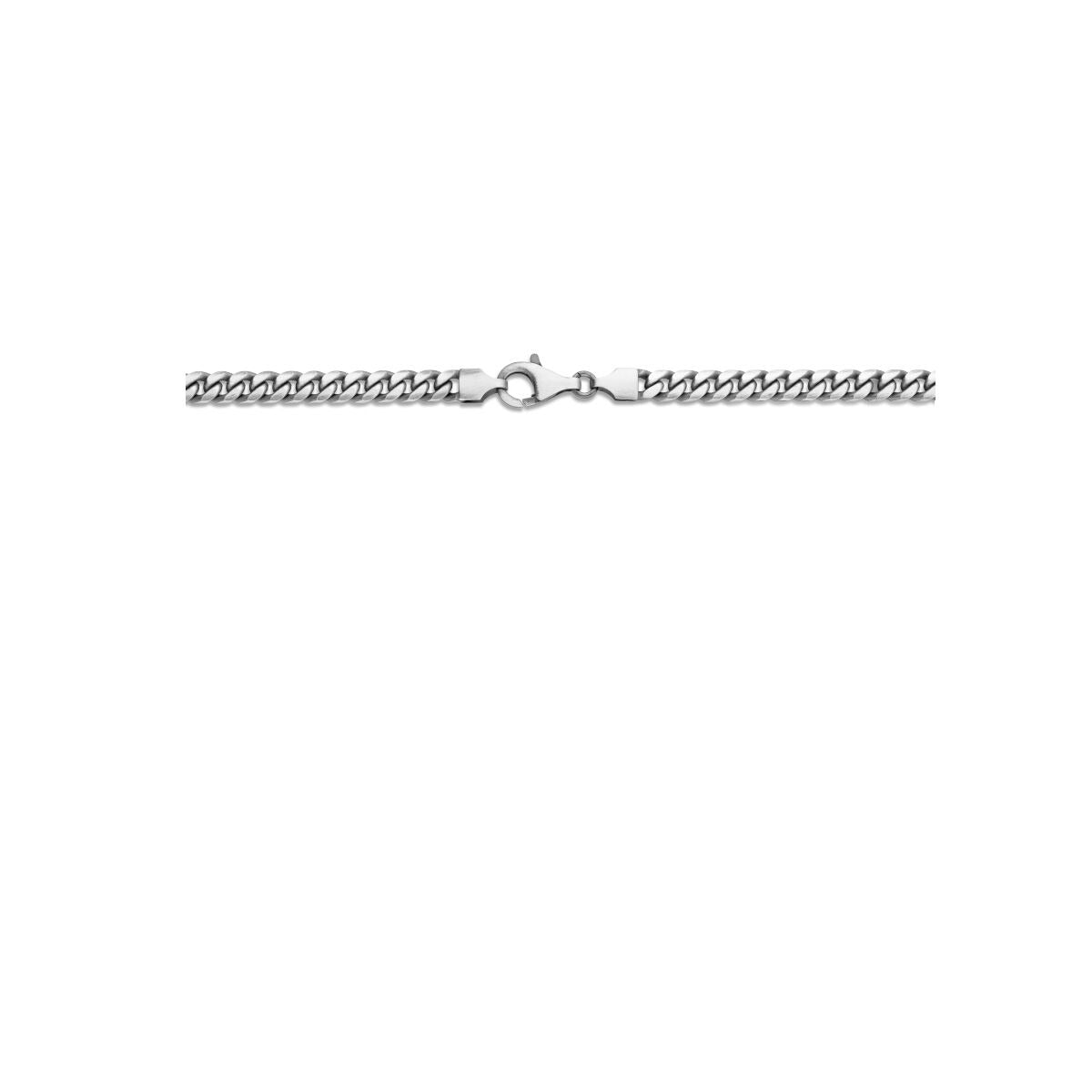 Collar de hombre de plata oxidada – gourmette pulida 5mm