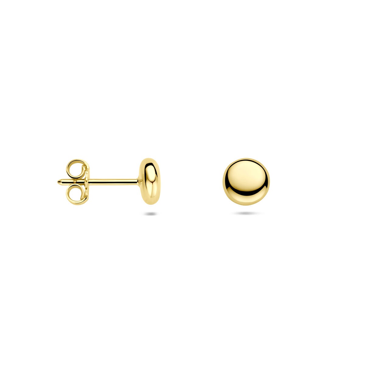 Pendientes de botón de oro amarillo de 14k