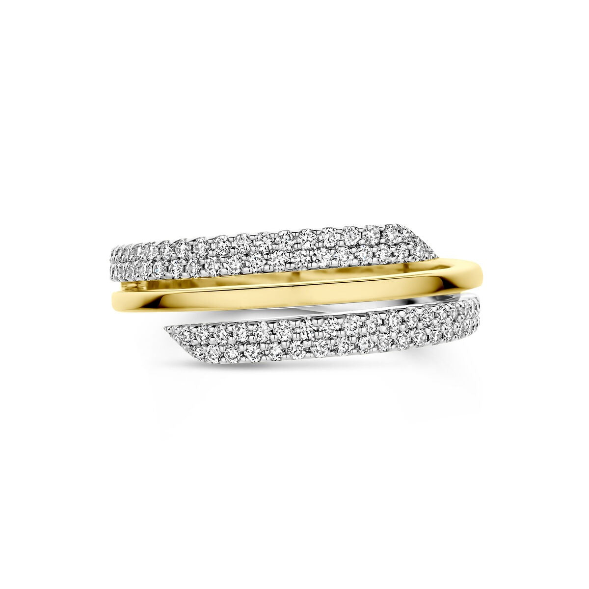 anillo de oro bicolor con diamante 0.40ct