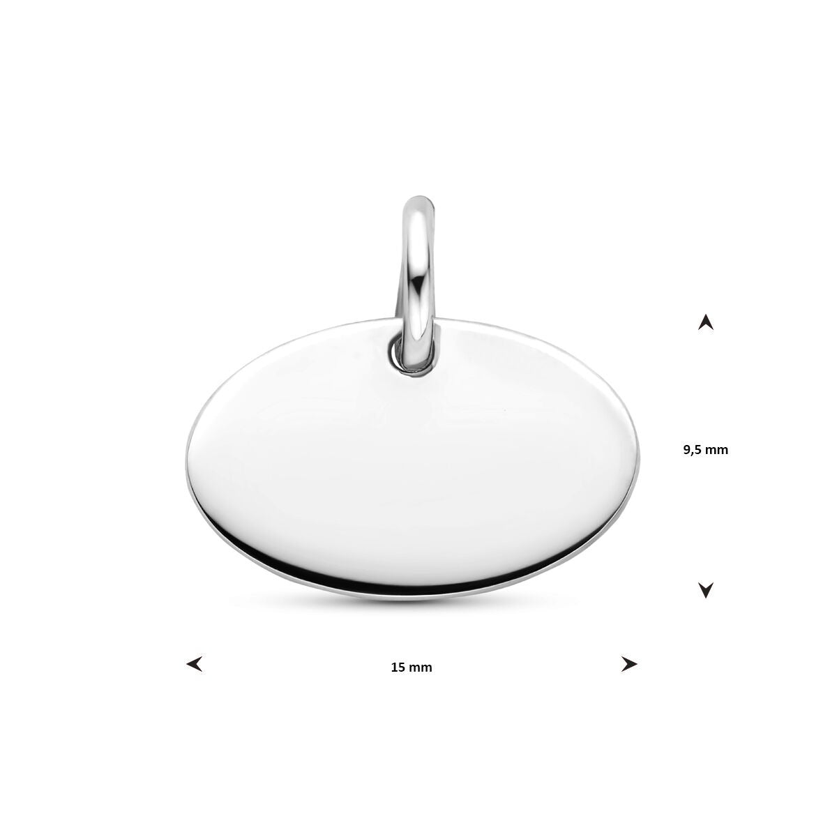 Colgante de grabado de plata 925 rodiada