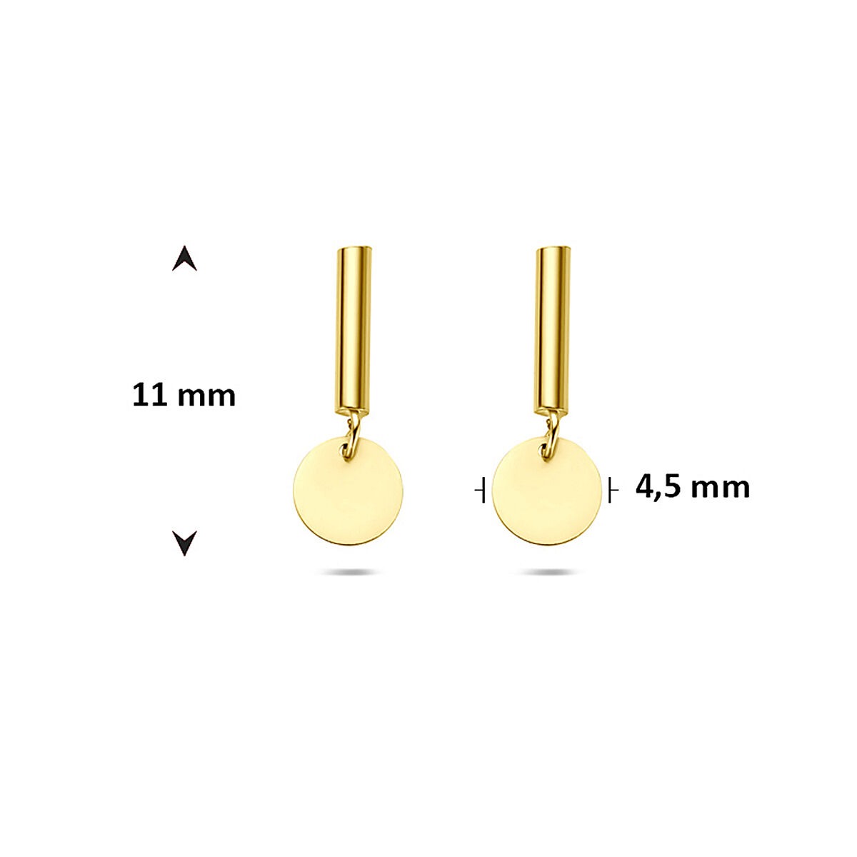 Pendientes de mujer de oro amarillo de 14k