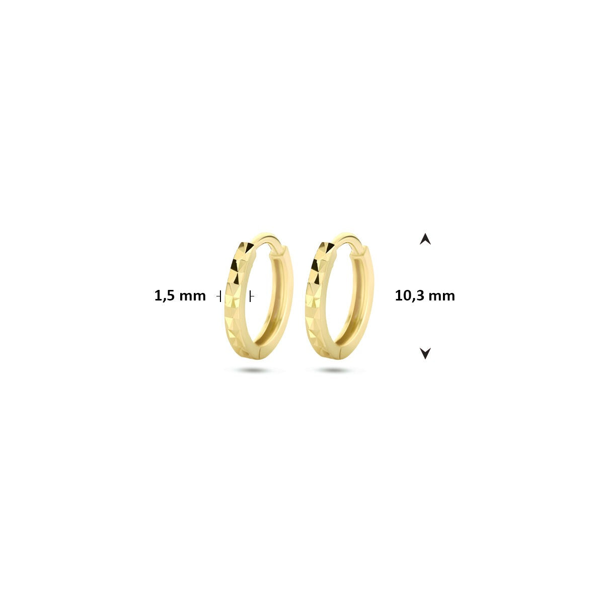 Aros de oro amarillo de 9k 10.3 mm