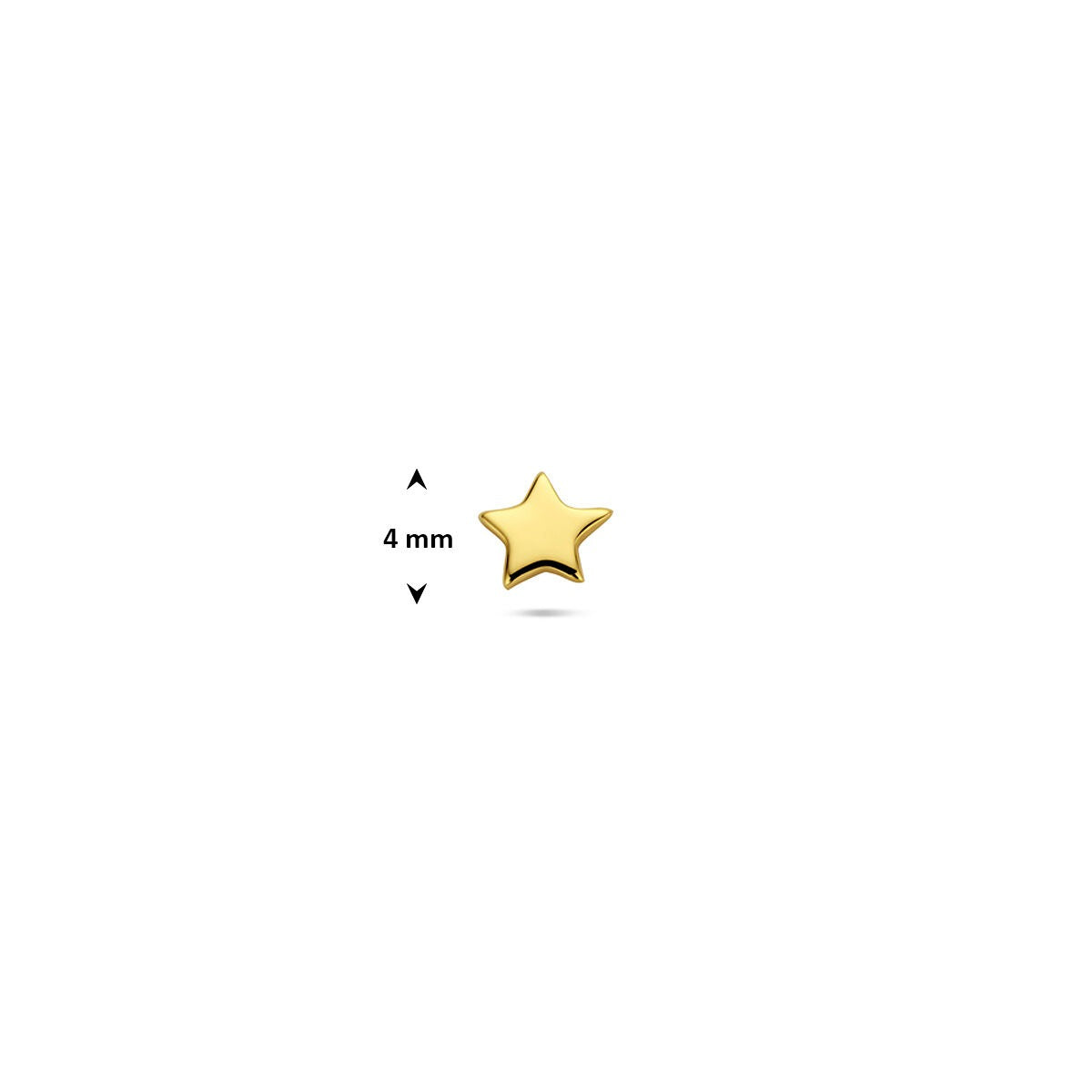 Piercing chapado en oro de plata en forma de estrella