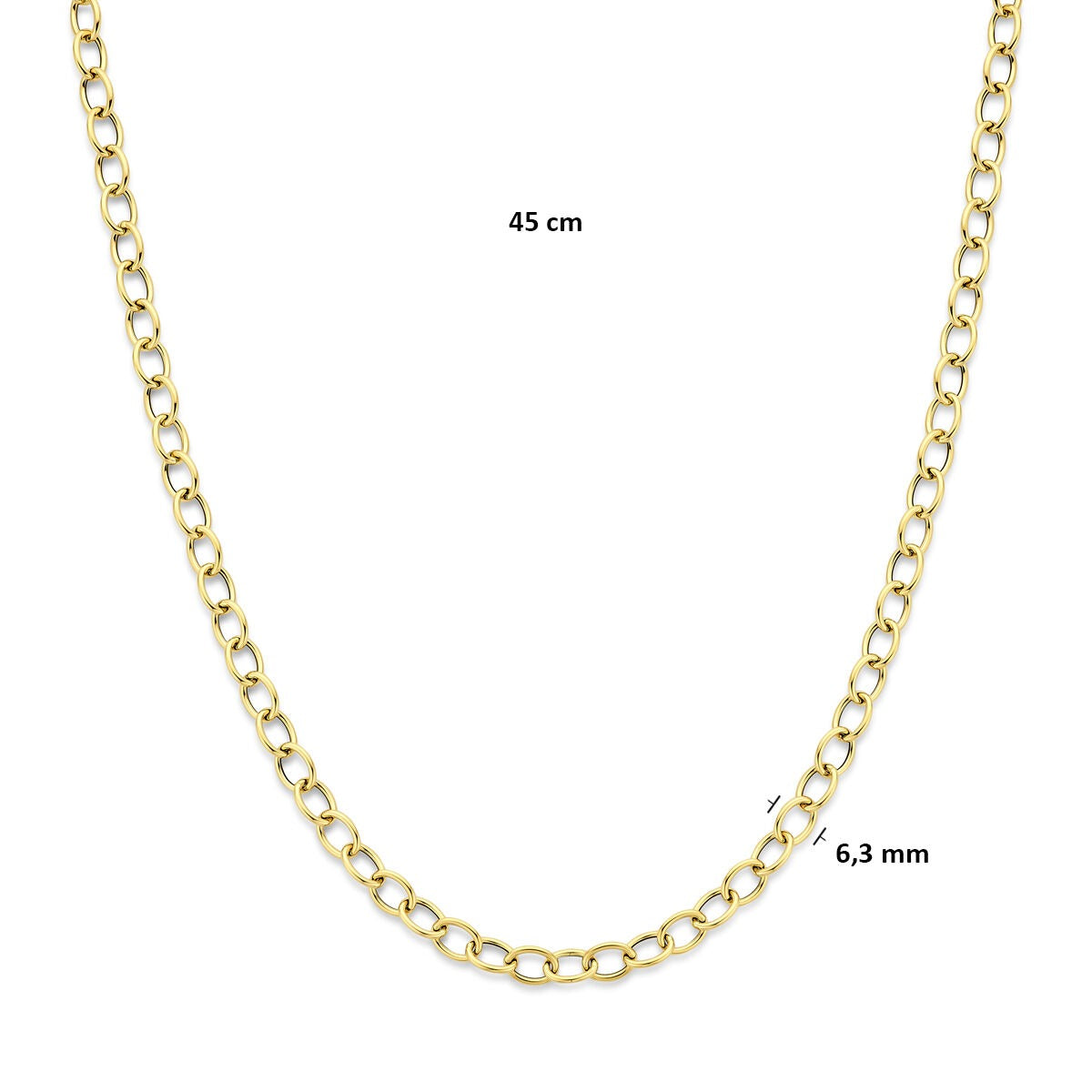 Collar de eslabones en oro amarillo ancla