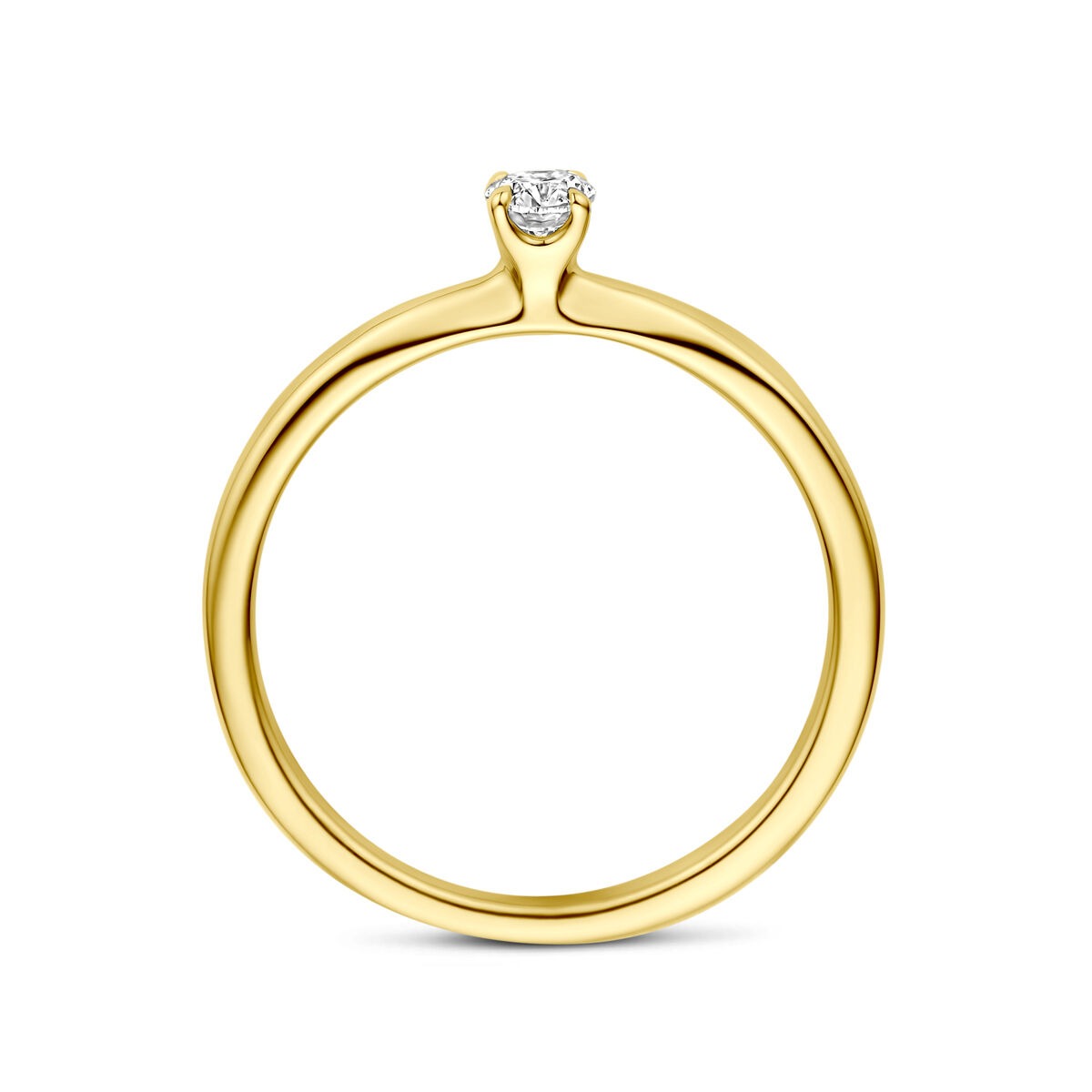 Anillo de oro amarillo de 14k con diamante 0,21 ct solitario