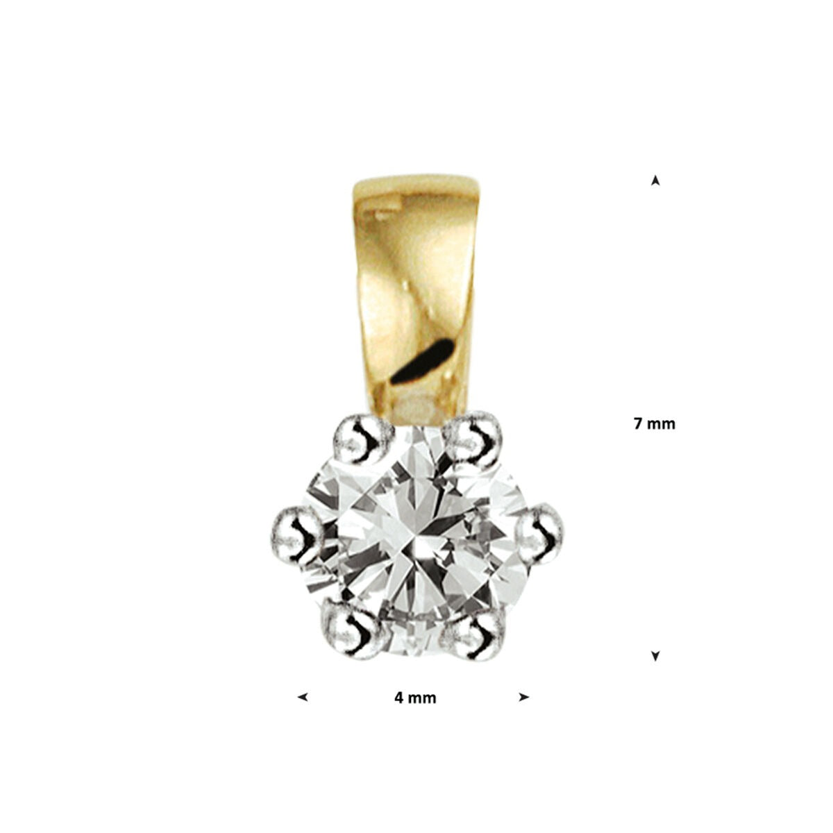 colgante de oro bicolor con diamante – oro amarillo y oro blanco