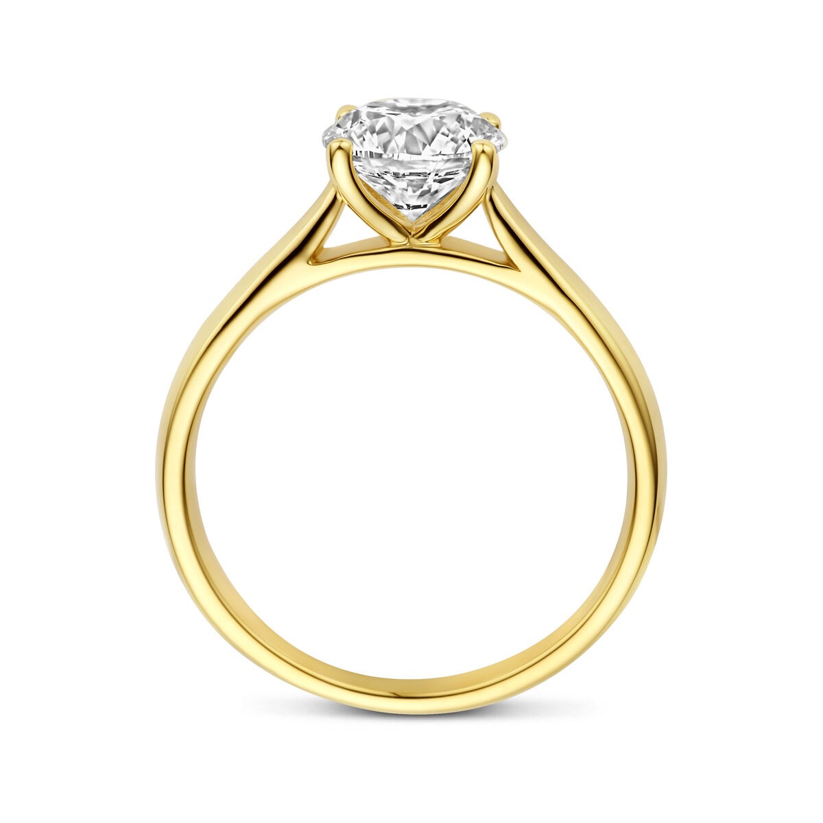 anillo de oro amarillo de 14k con diamante cultivado en laboratorio 1.50ct