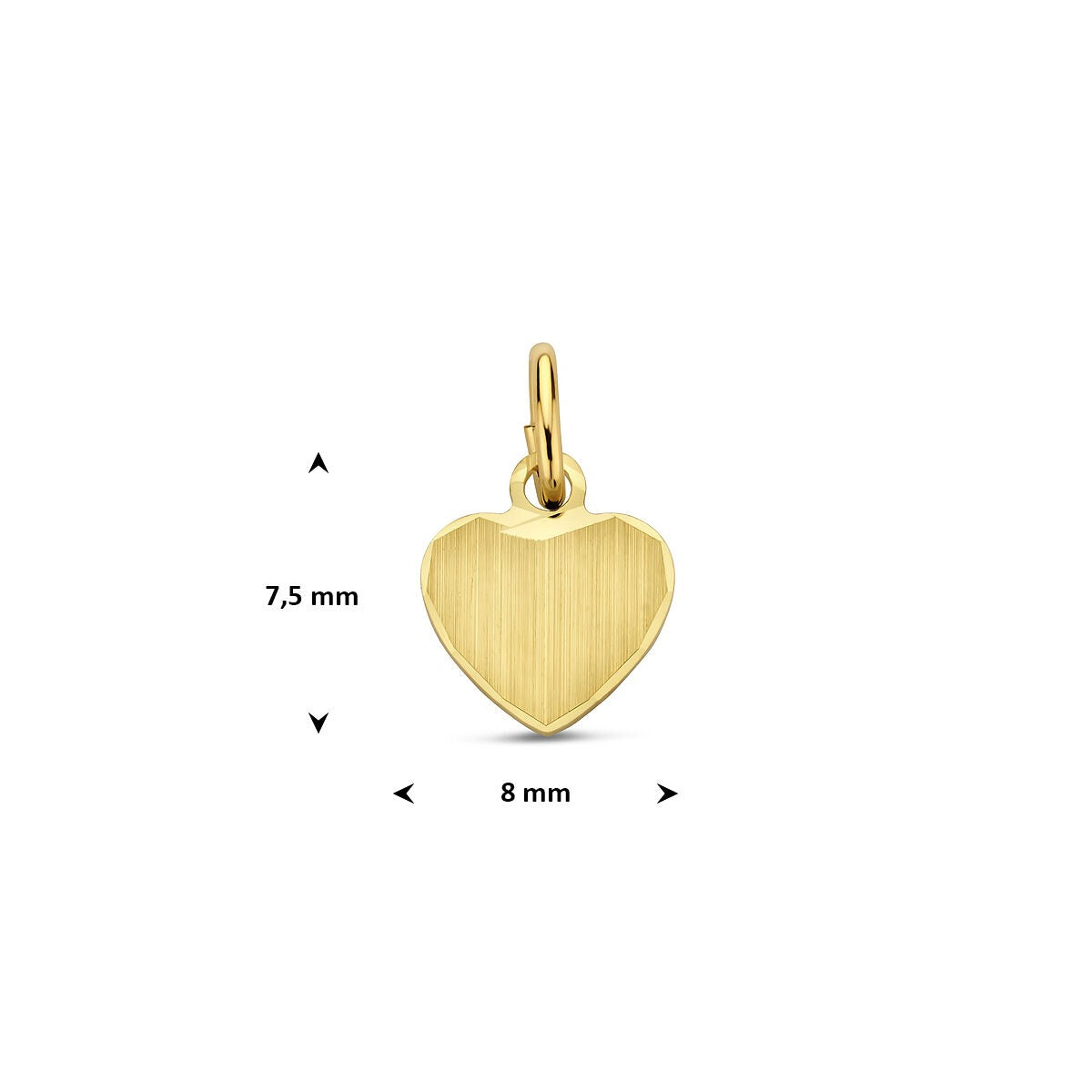 Colgante de oro amarillo grabado – 14k con anilla resistente