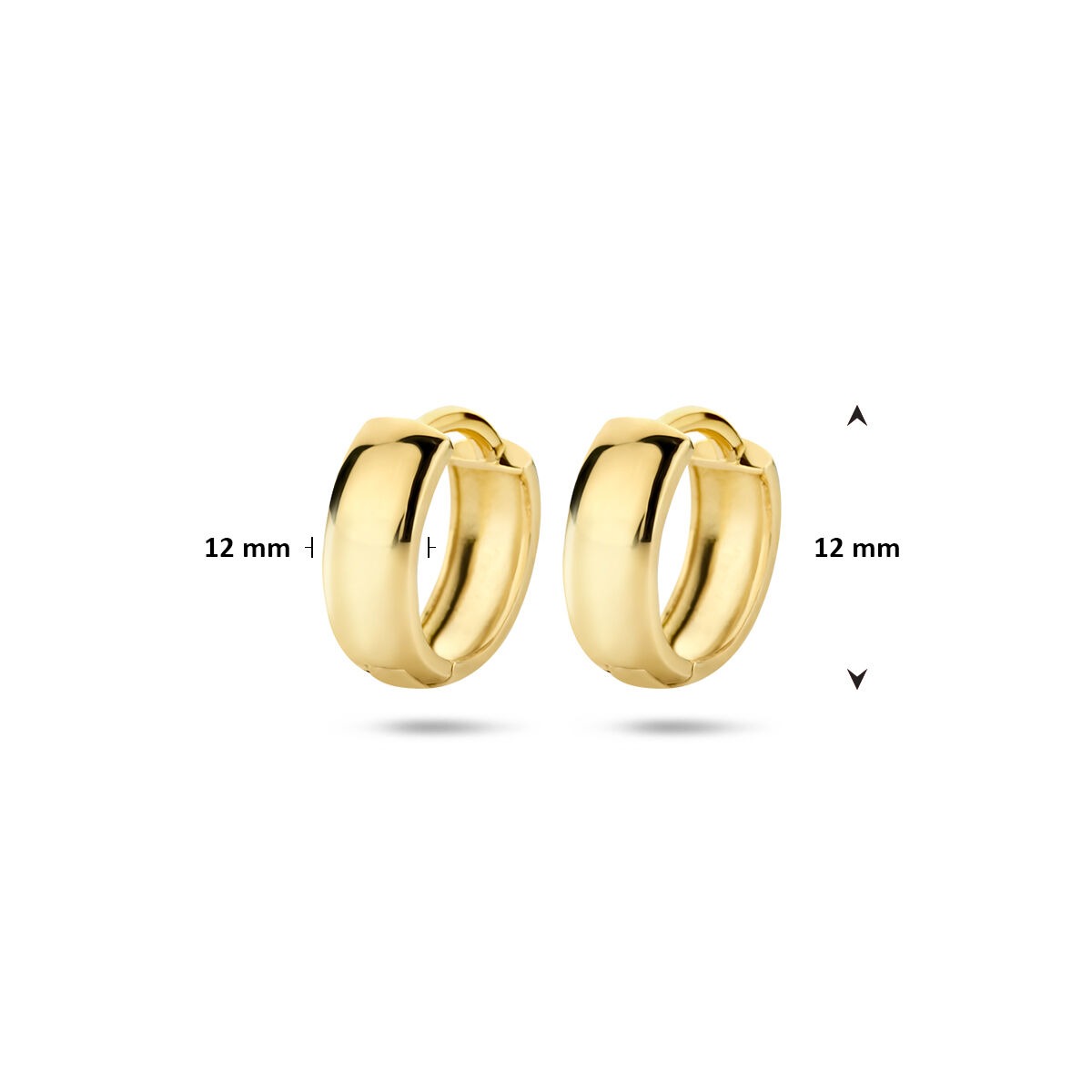 Aros de oro amarillo de 9k 12 x 3.2 mm