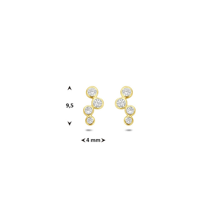 Geelgouden oorknoppen met zirkonia – 14k