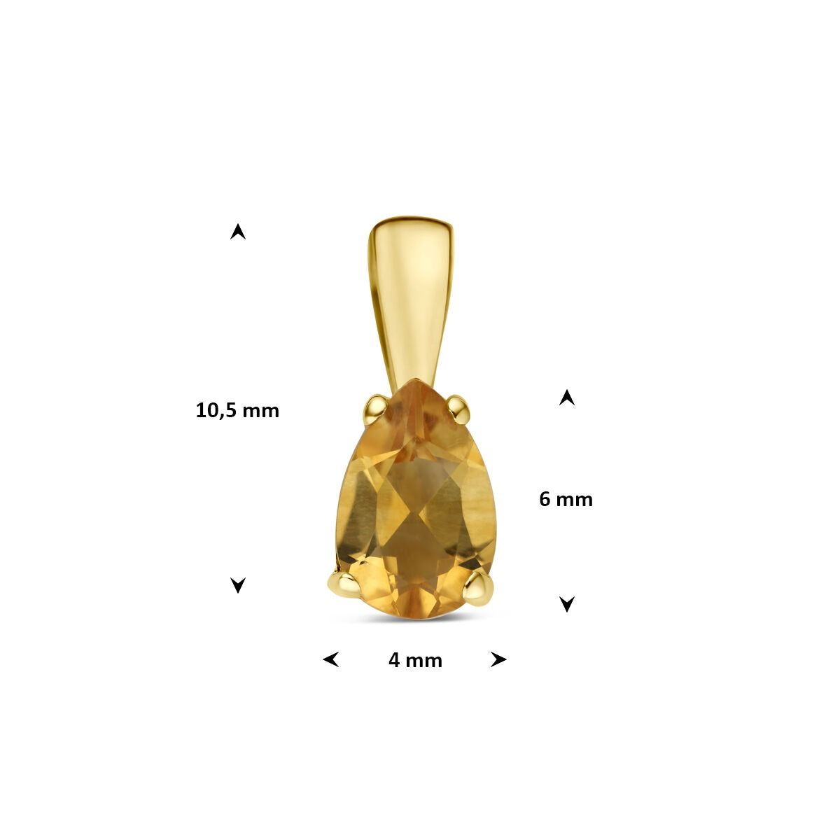 colgante de oro amarillo con citrino