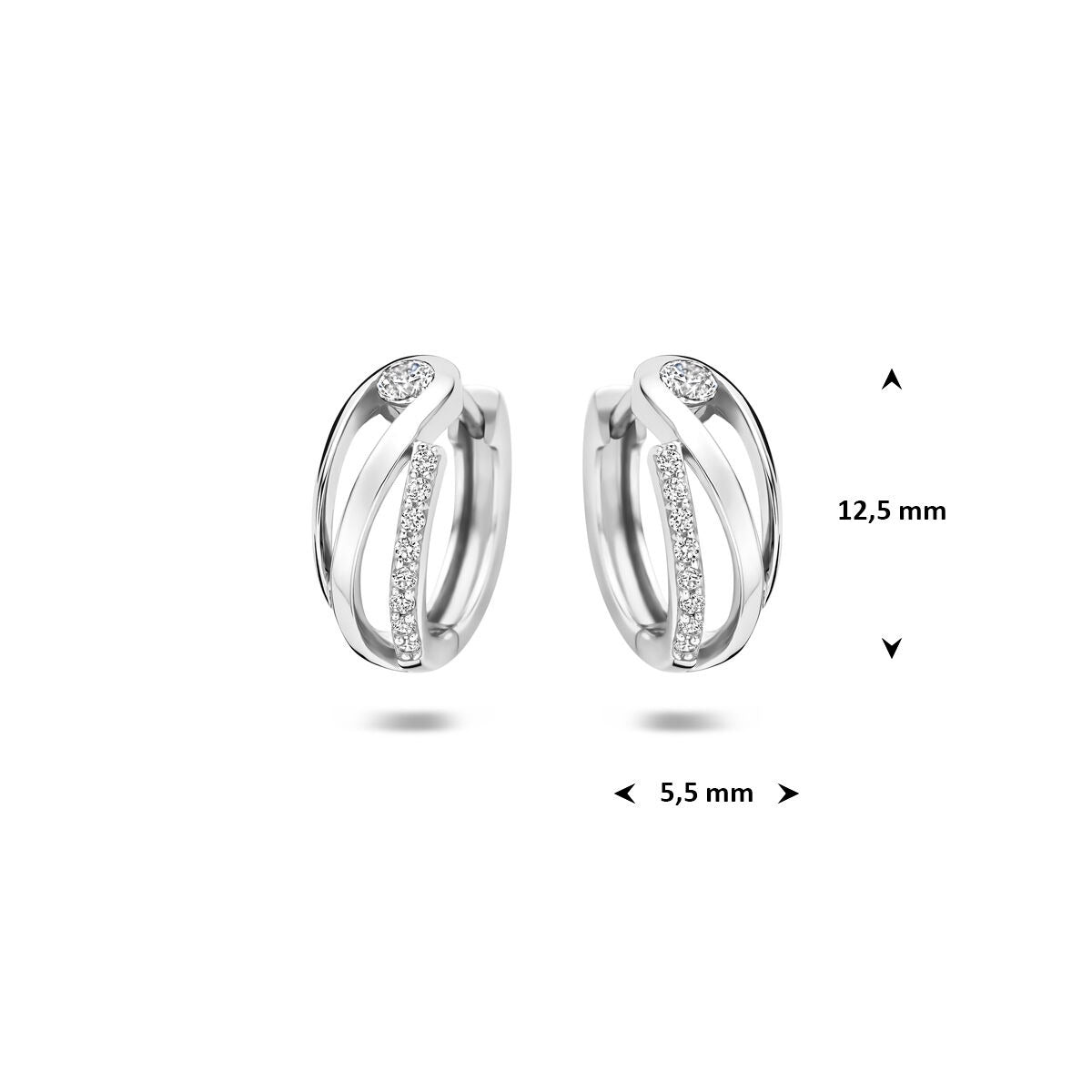 Aros de plata con circonitas – rodiados 925
