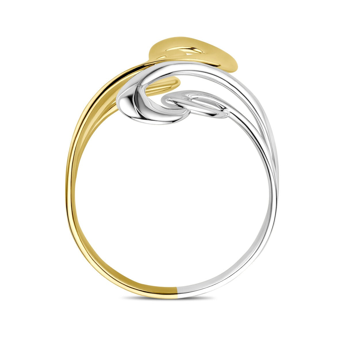 anillo de mujer de oro bicolor de 14k