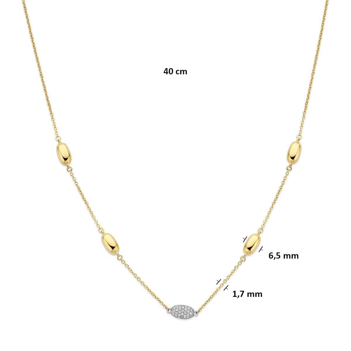 Collar de oro bicolor con diamante 0.80ct