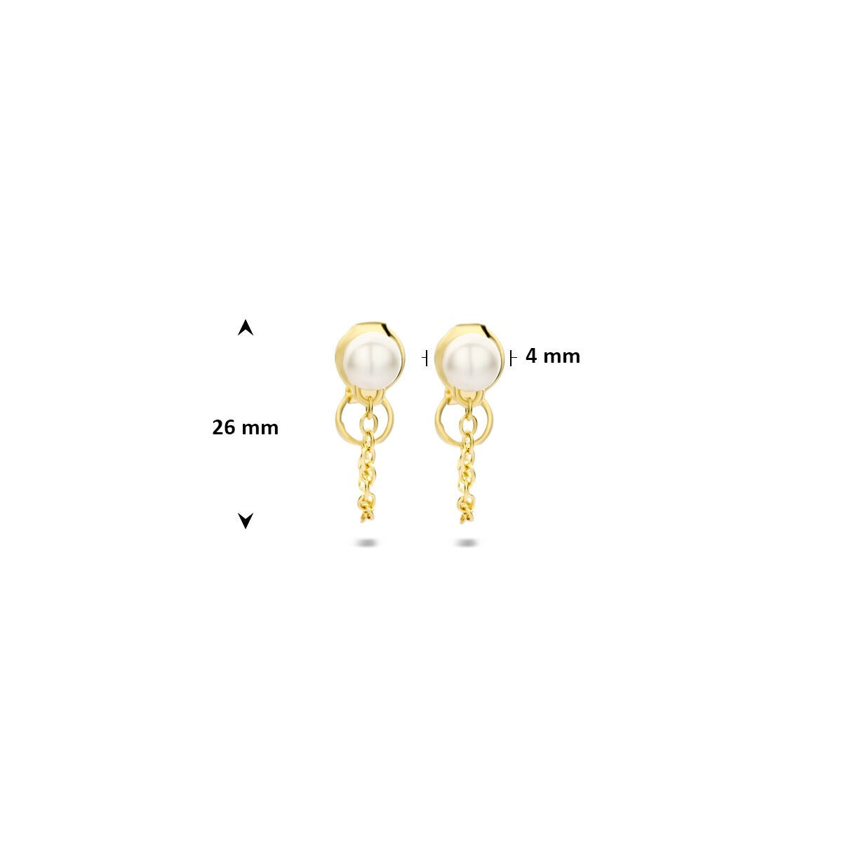 Pendientes de plata chapados en oro con perla – plata 925