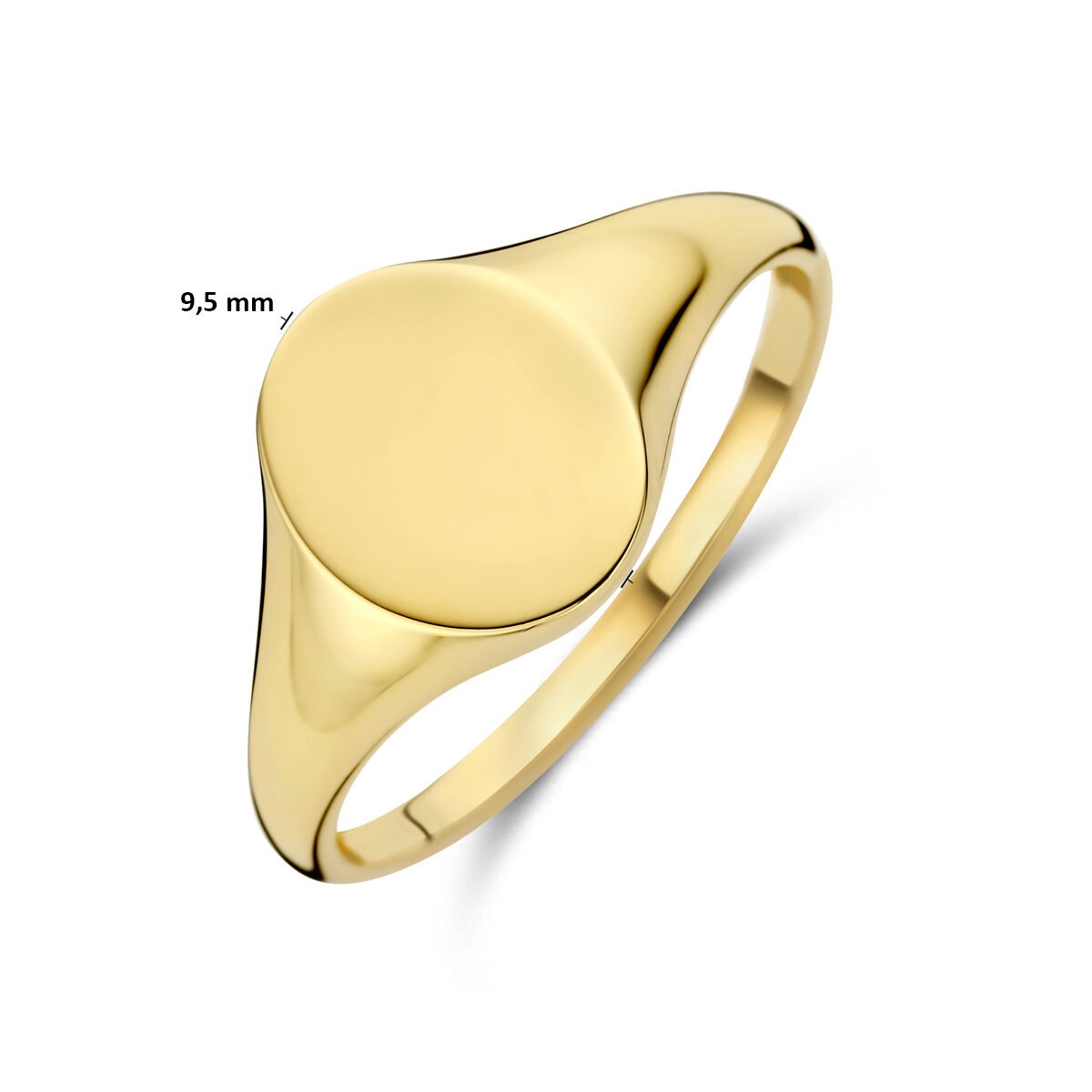 Anillo grabado 9k oro amarillo ovalado – Anillo de sello de mujer sin piedra