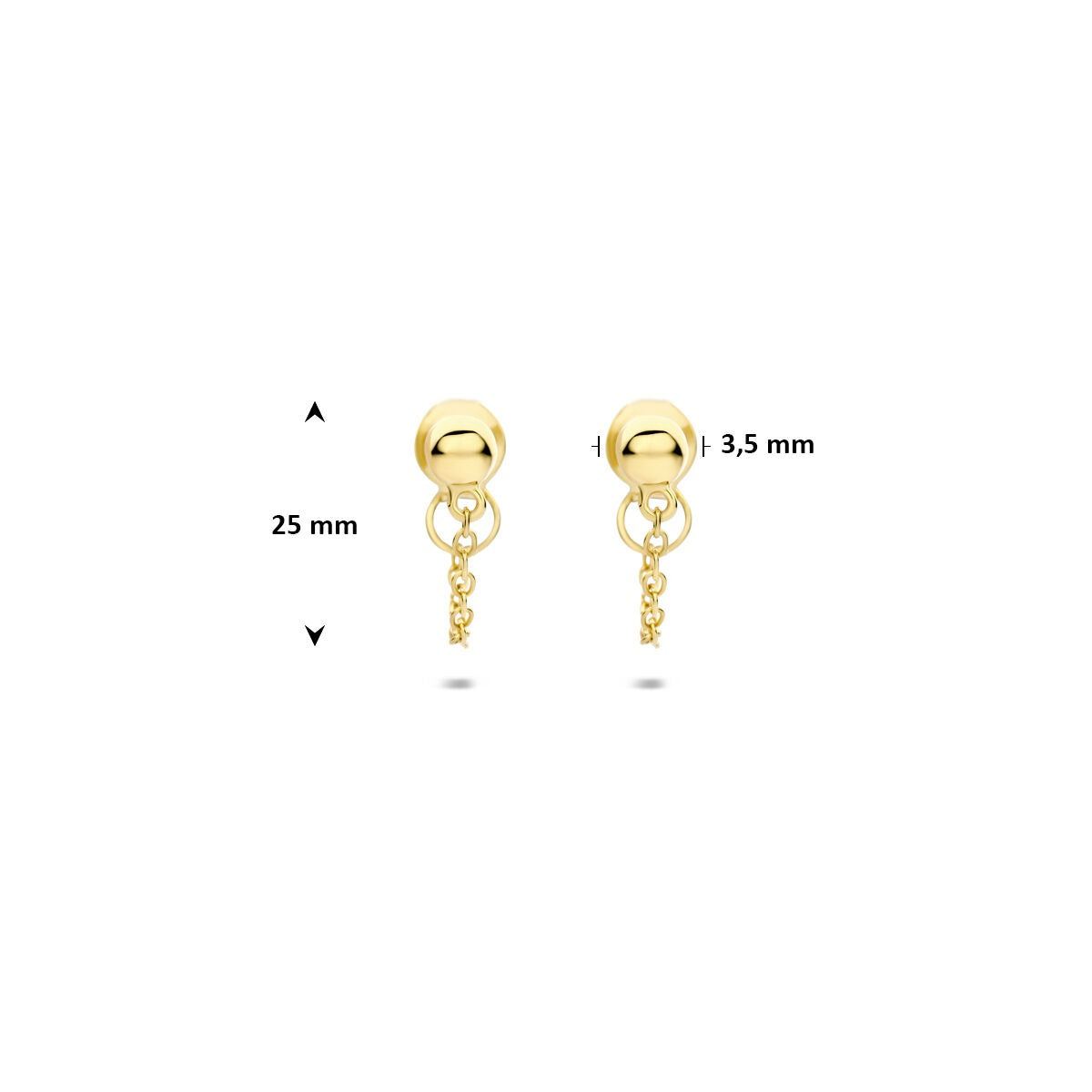Pendientes de bol chapados en oro de plata – 925 plata