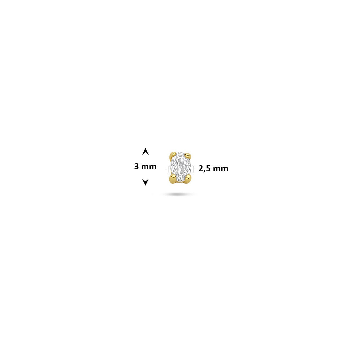 Piercing chapado en oro de plata 925 con circonita ovalada