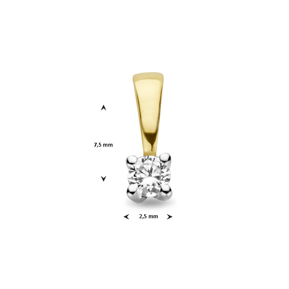colgante de oro bicolor con diamante