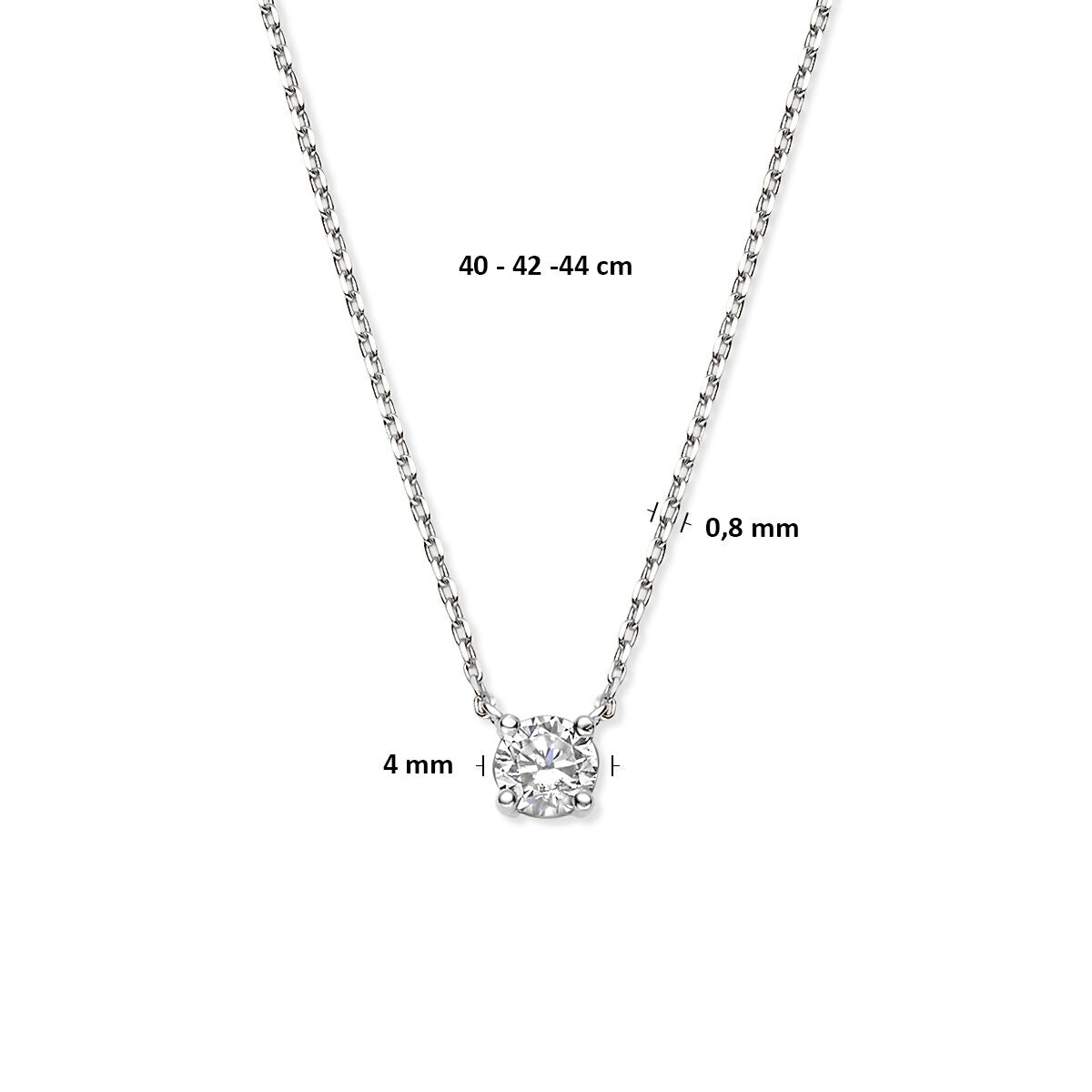 collar de oro blanco con circonitas – eslabón ancla
