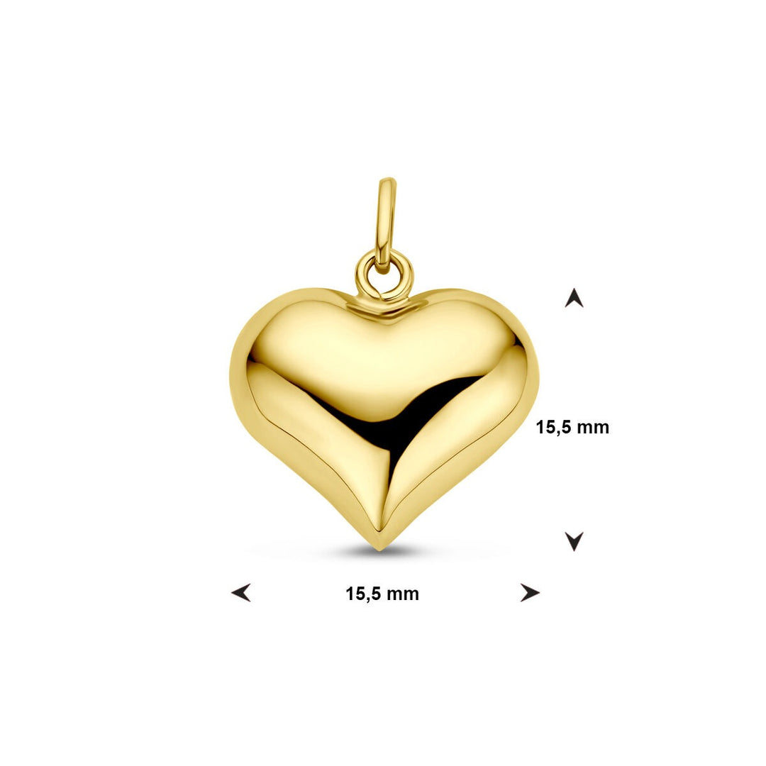 14k Geelgouden Hanger met Hart – 19.5mm Hoog