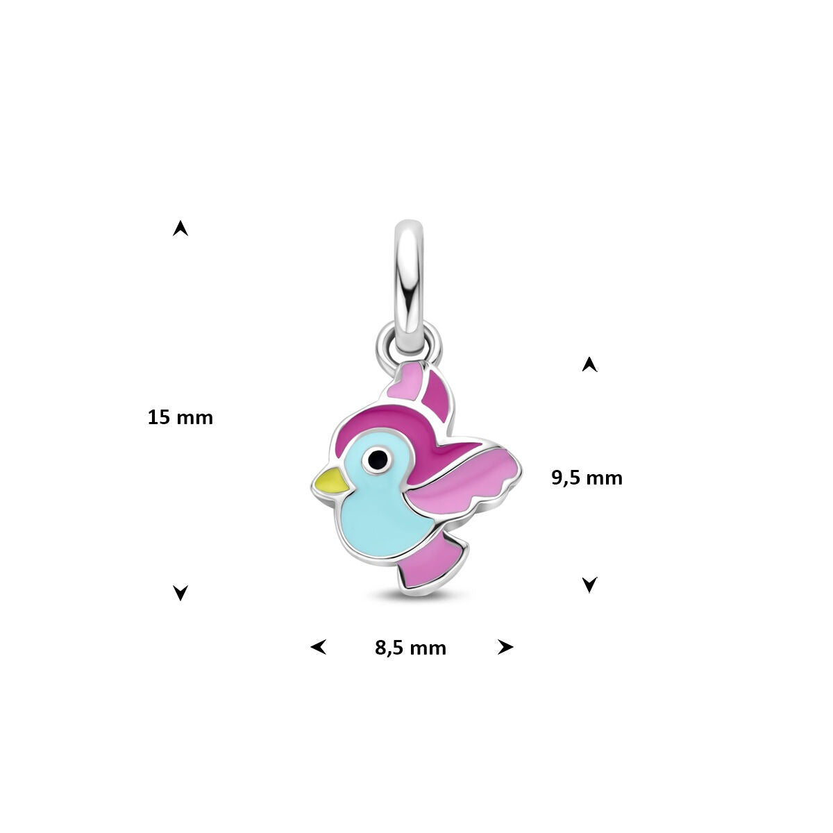 Colgante infantil de plata con pajarito – rodiado 925