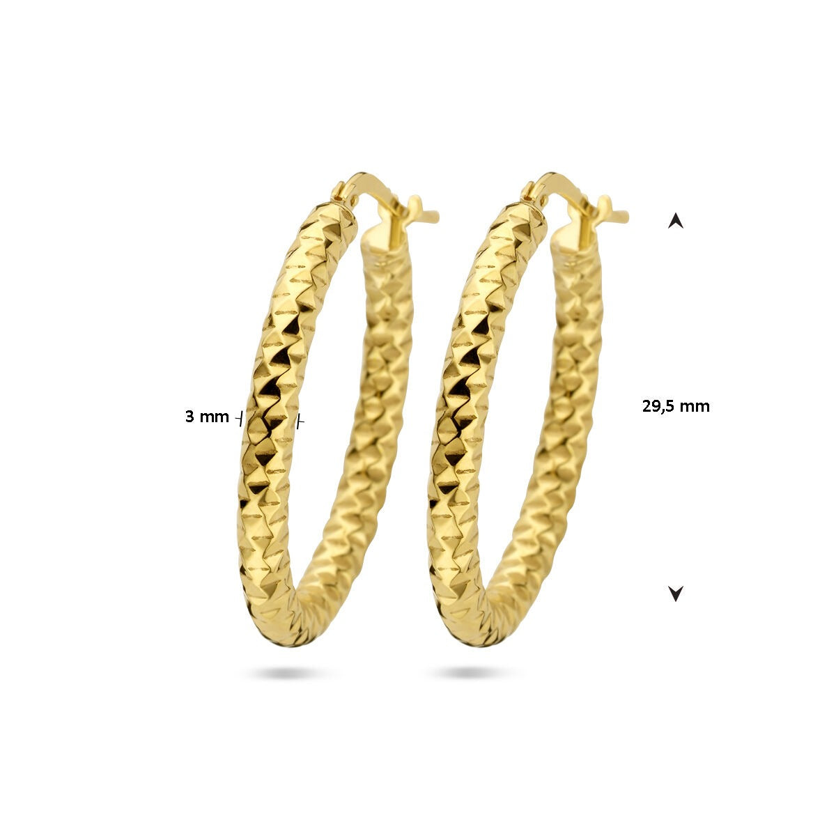 Aros de plata chapados en oro – 29,5 mm de alto