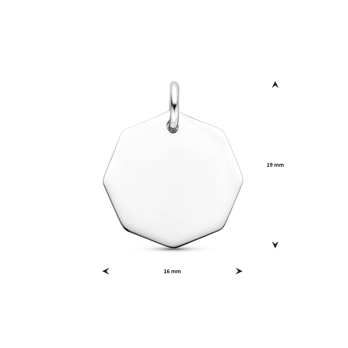 Colgante cuadrado de plata rodiada 925