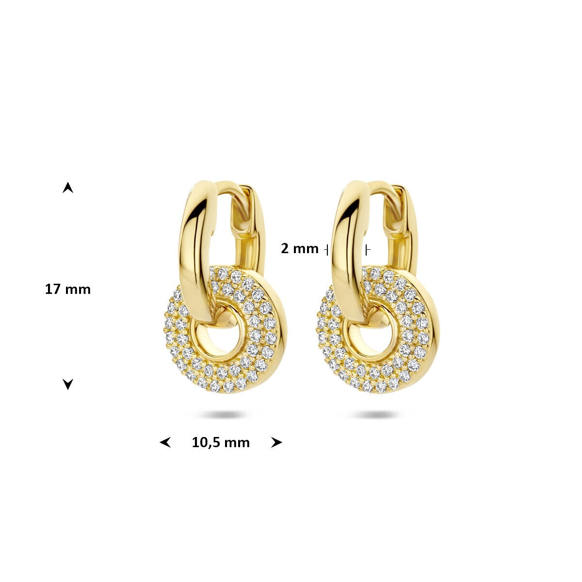 Aros chapados en oro con circonitas