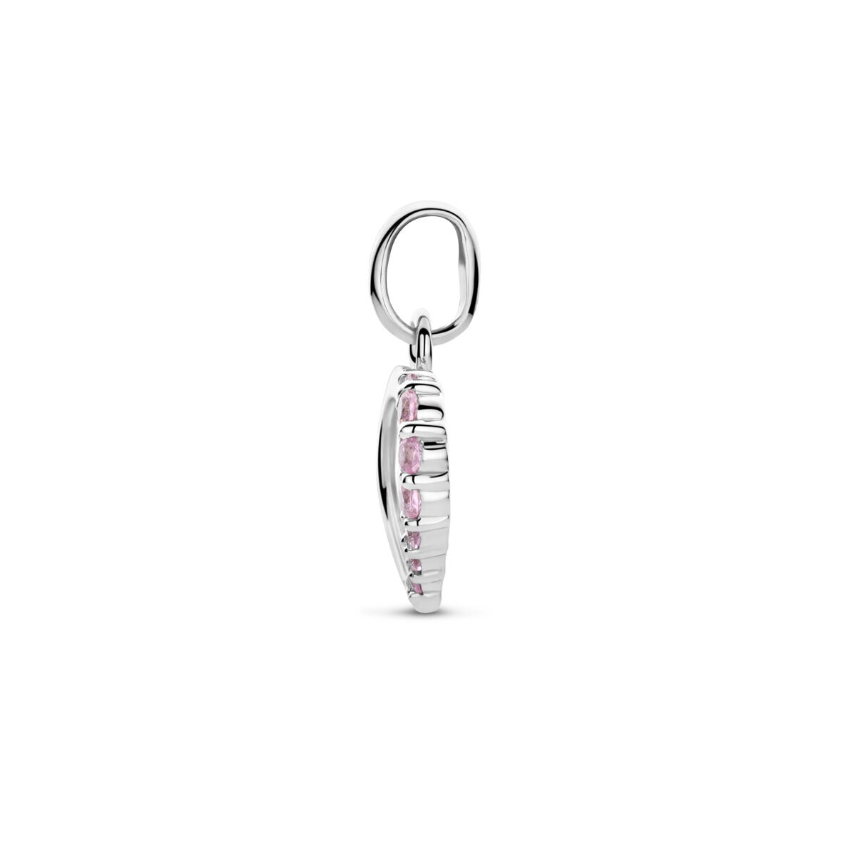 Colgante de plata con corazón de esmalte y circonitas – 11.5 x 10 mm