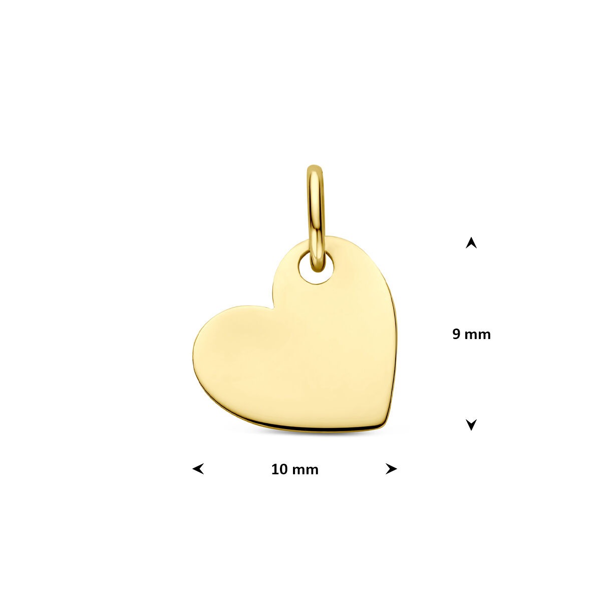 Collar chapado en oro amarillo con colgante en forma de corazón
