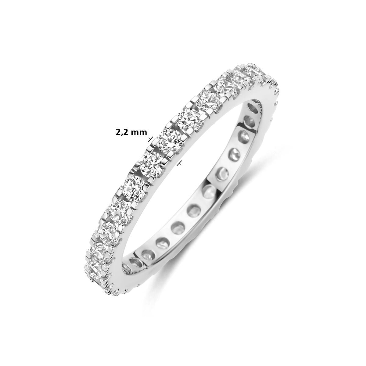 Anillo de plata 925 rodiado con circonitas 2.2 mm