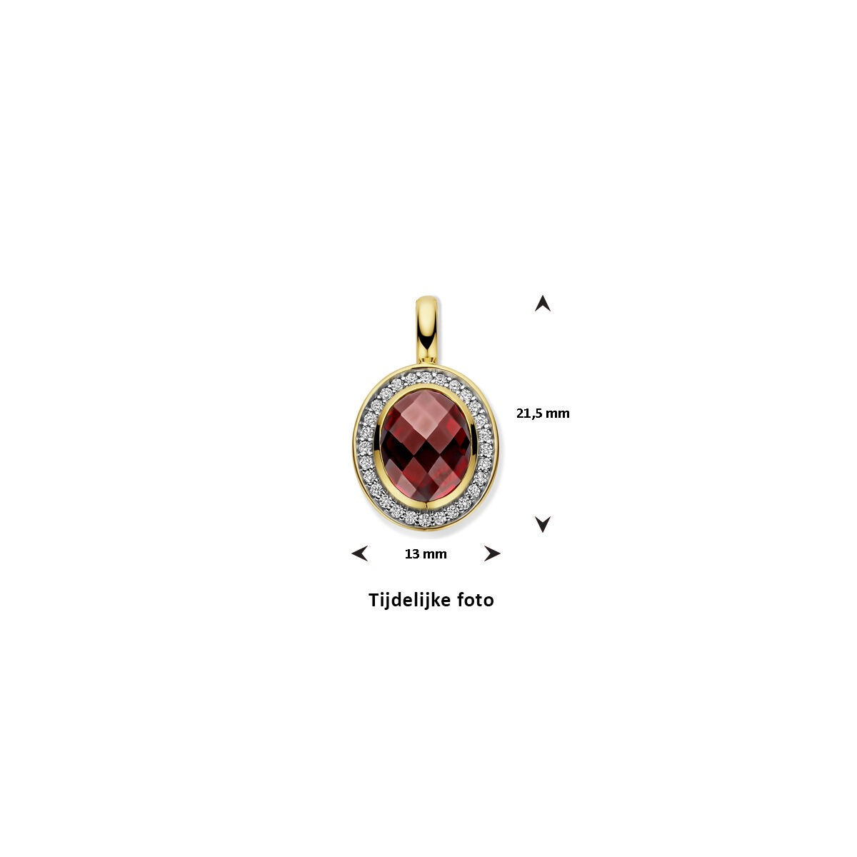 Colgante de oro – 14k con granate y diamante