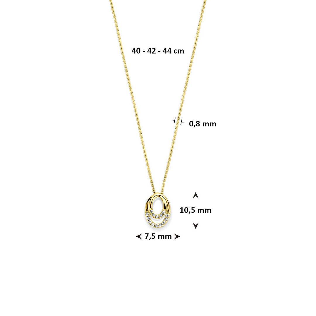 Gouden Collier 14k met Zirkonia – Entourage Zetting