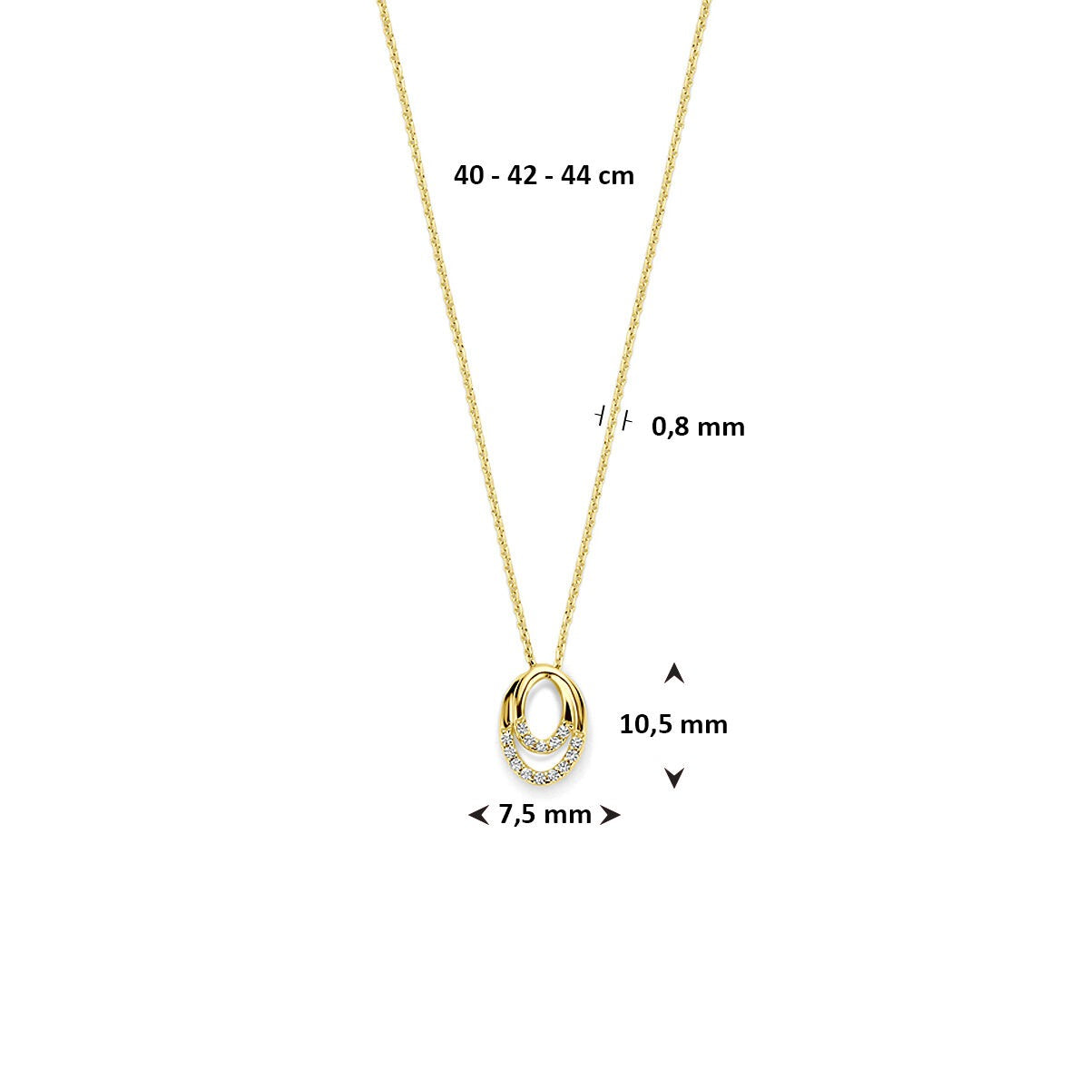 Collar de oro 14k con circonitas – Montura Entourage