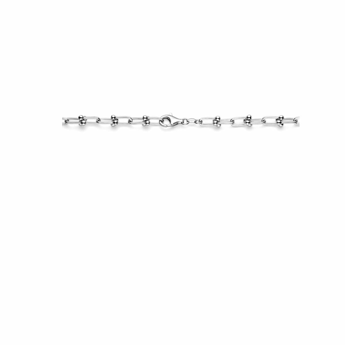 Collar de plata con eslabones de fantasía - plata 925 rodiada